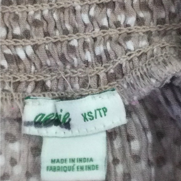 Aerie Size XS Taupe with Dots Shirred Waist Flutter Shorts - Picture 3 of 5